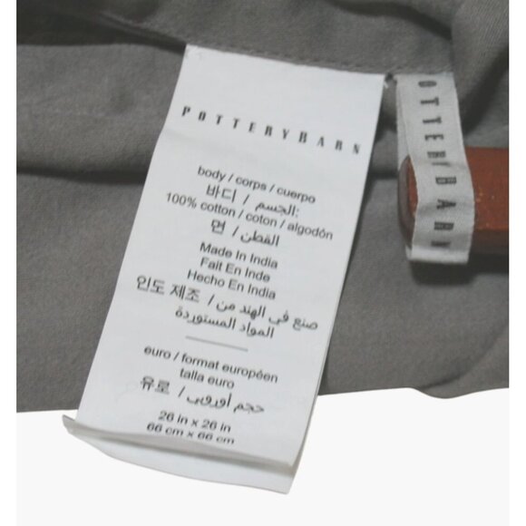 Pottery Barn Set of 2 Honeycomb Waffle Weave Euro Sham Gray 26x26 Luxury Neutral - Picture 5 of 5